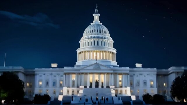 us capitol building at night