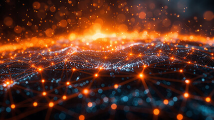 Obraz premium technology digital connected lines