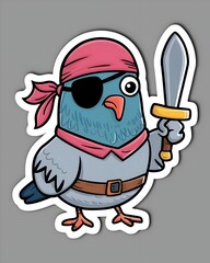 bird pigeon pirate sticker