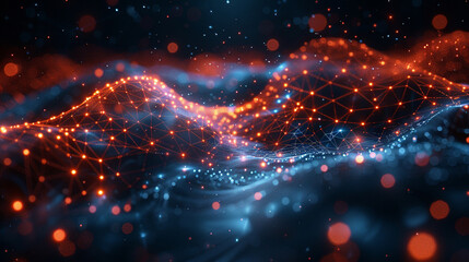 Obraz premium technology digital connected lines