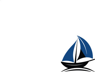 Sailboat silhouette icon, logo isolated on white background.
