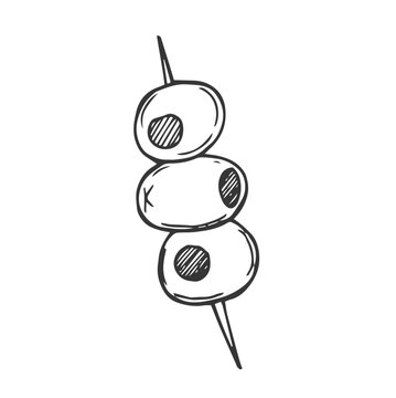 recommend clip art: Sketch skewer olive icon isolated Food clipart Vector stock illustration