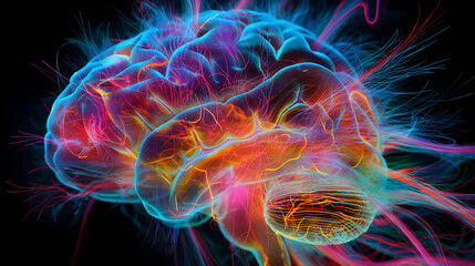 The brain, showing all its neurons and shapes, is the main component in the body responsible for thoughts, commands, and other functions.