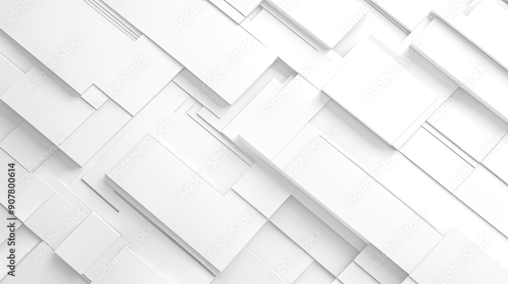 Poster abstract white background with geometric patterns and subtle shadows, providing a clean and professi