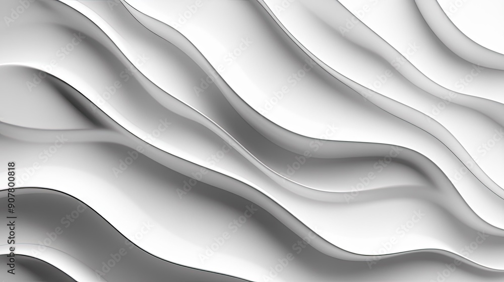 Poster abstract white background with subtle wave patterns and light shadows, creating a modern and stylish