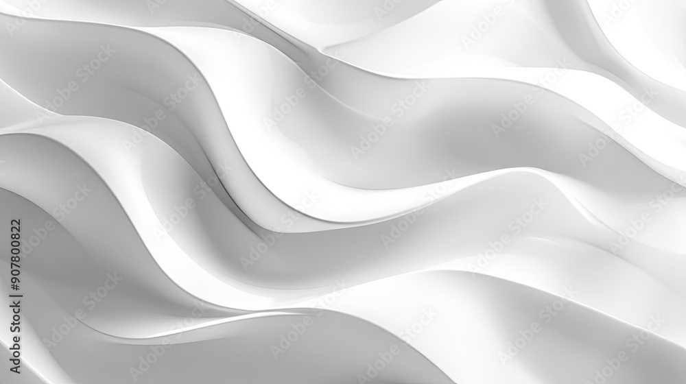 Poster abstract white background with subtle wave patterns and light shadows, creating a modern and stylish