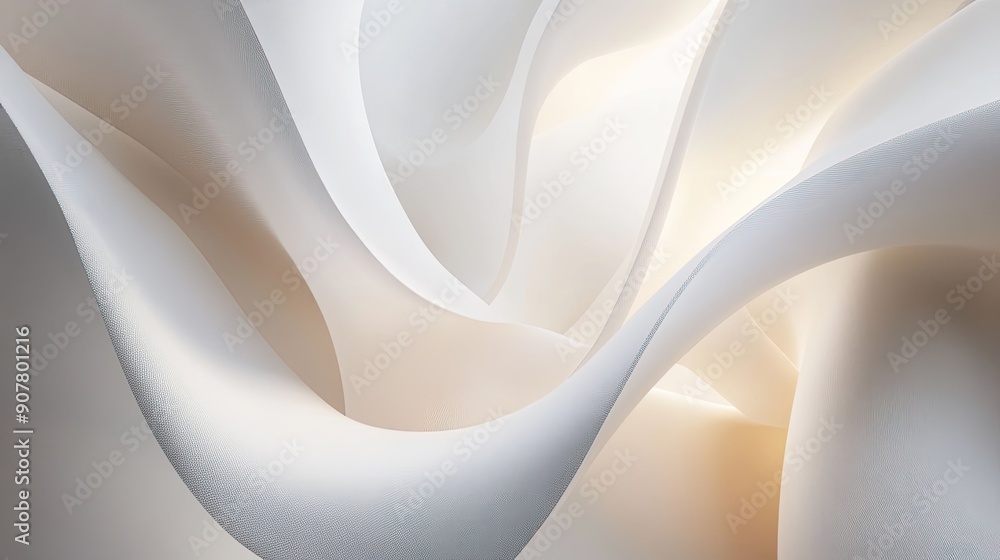 Poster minimalistic abstract white background with gentle curves and soft lighting, ideal for elegant and s