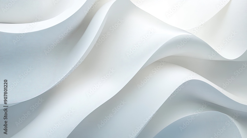 Poster minimalistic abstract white background with gentle curves and soft lighting, ideal for elegant and s