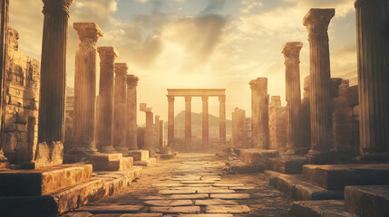 Fototapeta premium Historical Architecture Exploring Ancient Wonders delves into the remarkable structures that have shaped civilizations throughout history.From the grandeur of the Pyramids Giza to the intricate beauty