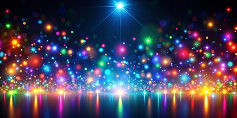 Obraz premium Abstract background with colorful lights shining in the darkness , abstract, lights, background, colorful, vibrant