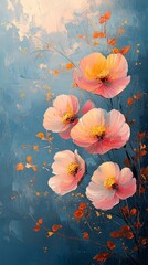 Delicate Floral Watercolor Wallpaper with Soft Pastel Colors