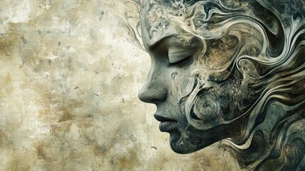 Abstract Woman in a Whirlwind of Color