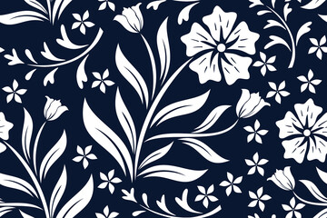 Floral background - Seamless pattern with tropical flower