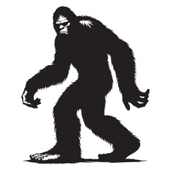 Fototapeta premium Bigfoot silhouette vector art.