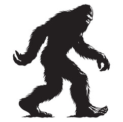 Bigfoot silhouette vector art.