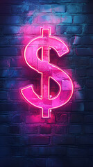 Neon pink dollar sign