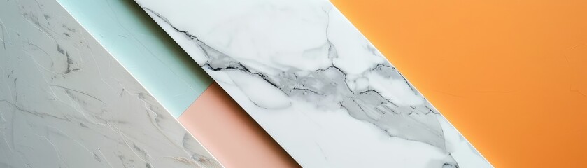 Abstract geometric background with marble and vibrant colors in diagonal lines. Modern art design for creative applications.