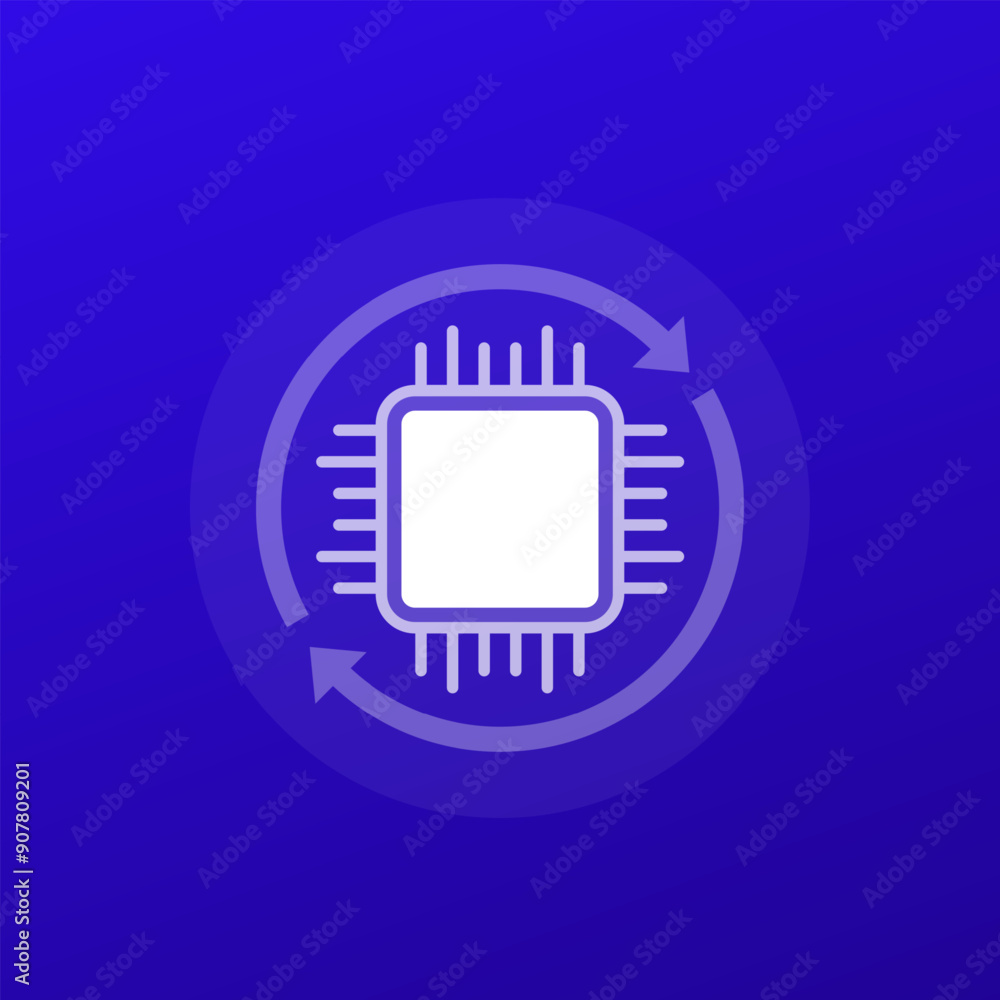 Poster firmware update icon with arrows, transparent design