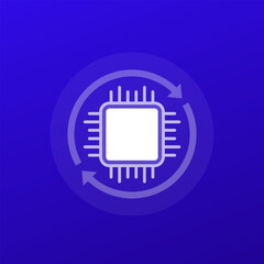 firmware update icon with arrows, transparent design