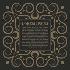 Calligraphic square ornament frame lines