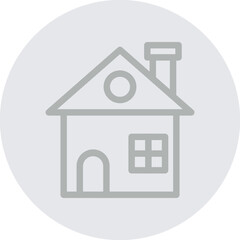 home Vector Line Grey Circle Grey