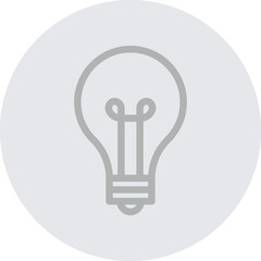 lightbulb Vector Line Grey Circle Grey