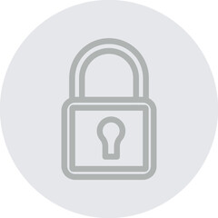 lock Vector Line Grey Circle Grey