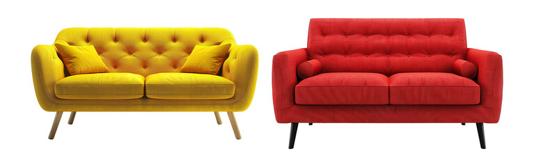 2 Sofa on Transparent Background