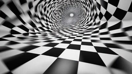 Checkerboard Tunnel: A 3D Optical Illusion