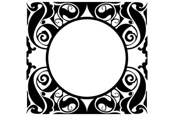 Frame border decorative ornament design with a swirl theme