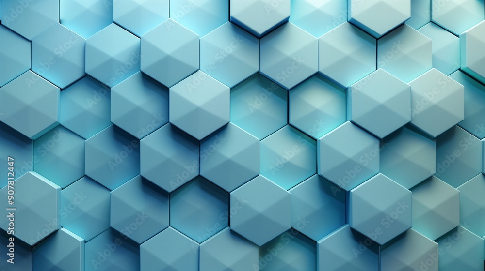 Poster abstract background pattern of seamless hexagons, 3d.