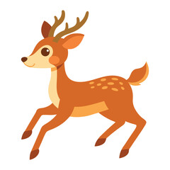 Fototapeta premium Illustration of Cute Running Deer Animal 