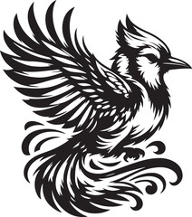 Obraz premium Robin silhouette vector illustration EPS file