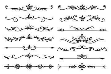 Collection of Decorative Ornamental Line Dividers