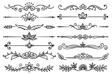 Hand-Drawn Floral and Ornamental Dividers for Design Projects