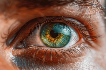 A close-up photo of a human eye. Perfect for illustrating articles or projects related to vision, health, or beauty.