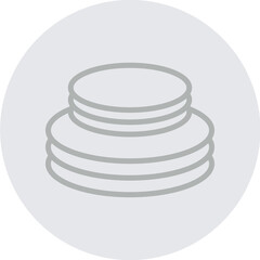 Sustainable tableware Vector Line Grey Circle Grey