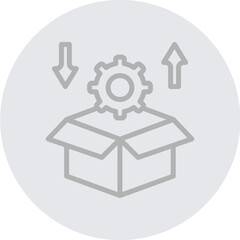 Packaging lifecycle Vector Line Grey Circle Grey