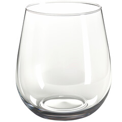 Empty Stemless Glass Isolated on White Background