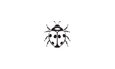 lady bug black vector logo template on white background