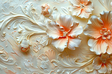 Beautiful 3d relief wallpaper mural wallpaper generative AI