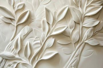 Texture decorative background mural bas-relief with baroquo element generative AI