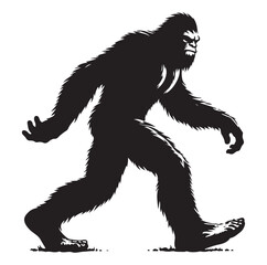 Fototapeta premium Bigfoot silhouette vector art.