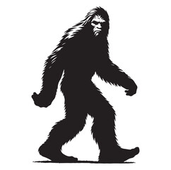 Obraz premium Bigfoot silhouette vector art.