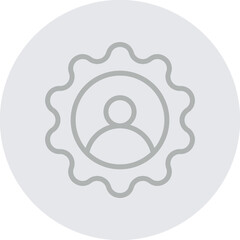 Customer Vector Line Grey Circle Grey