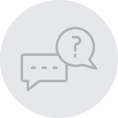 Question And Answer Vector Line Grey Circle Grey