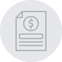 Document Vector Line Grey Circle Grey