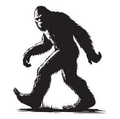 Fototapeta premium Bigfoot silhouette vector art.