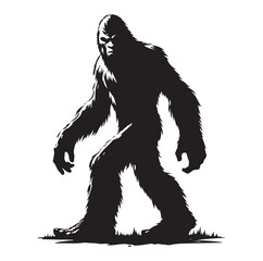 Fototapeta premium Bigfoot silhouette vector art.