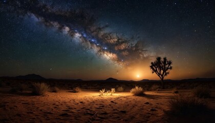 Milky Way over Desert Tree